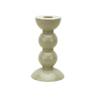 Bobbin candlestick in cappuccino high-gloss lacquer, 14 cm