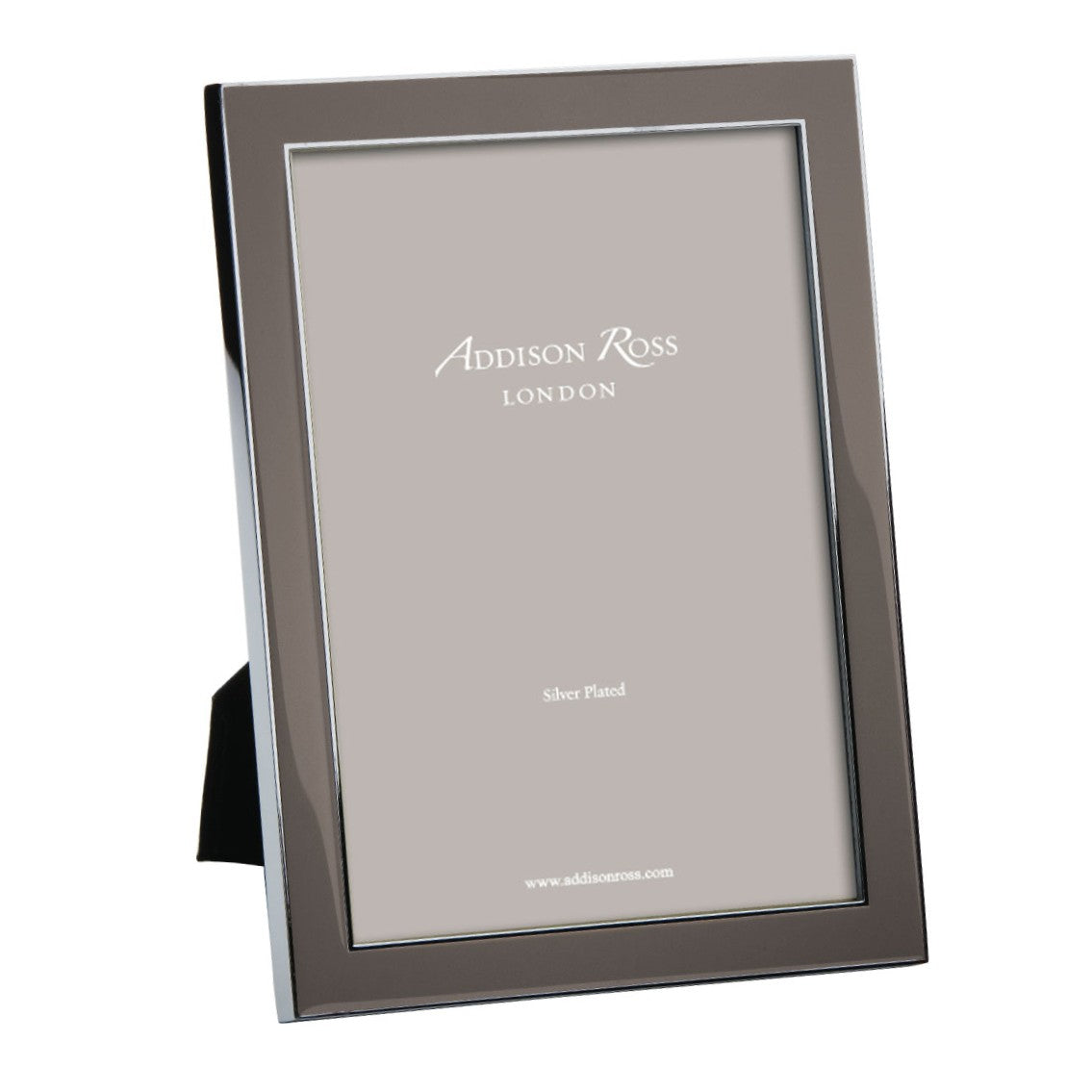 Enamel frame in taupe by Addison Ross, 4 x 6, 5 x 7 or 8 x 10 inch, silver plate with grey velvet back
