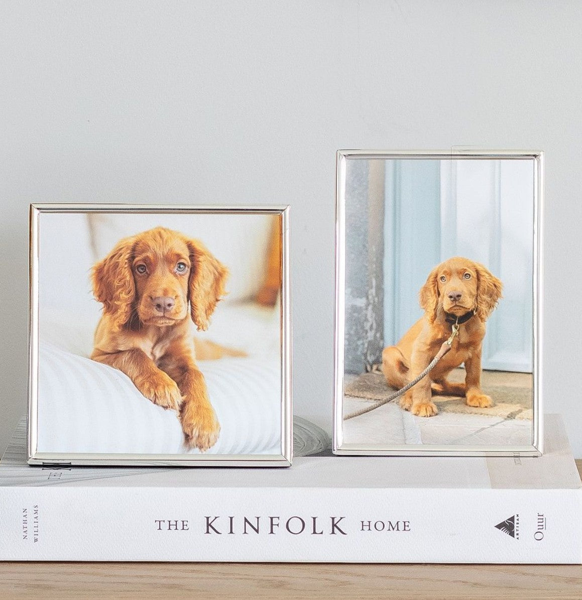 Fine silver-plated photo frame by Addison Ross, fine edged design with black velvet back