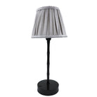 Bronze bamboo lamp with a chiffon shade, cordless rechargeable