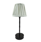 Bronze bamboo lamp with a sage stripe shade
