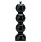 Bobbin salt or pepper mill in black lacquer