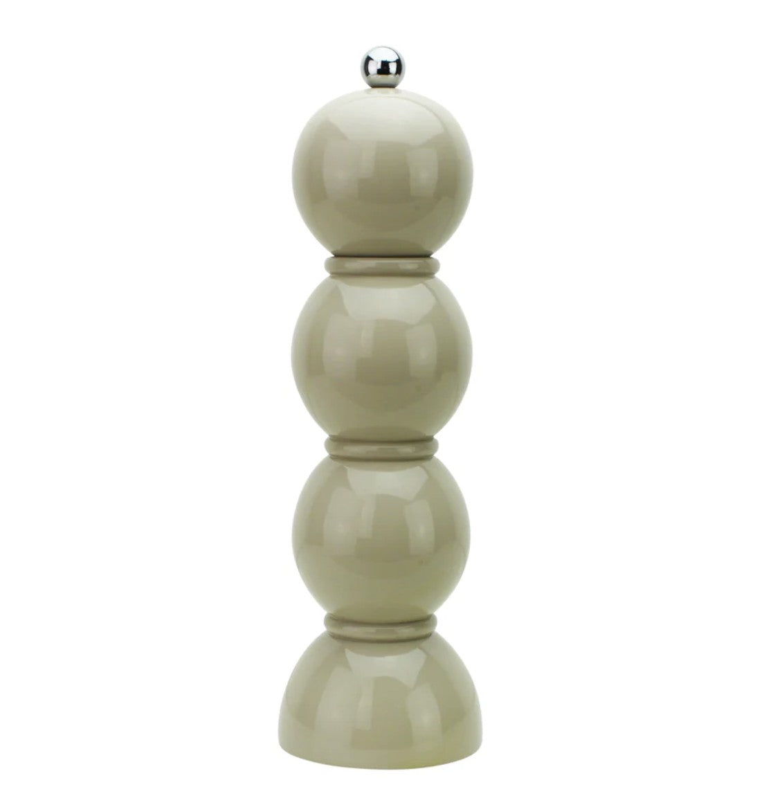 Bobbin salt or pepper mill in cappuccino lacquer