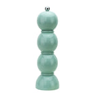 Bobbin salt or pepper mill in eau de nil lacquer