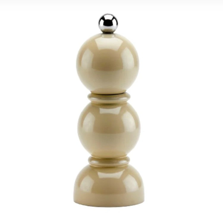 Mini Bob salt and pepper mill in cappuccino, lacquered rubber wood, 14 cm