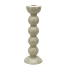 Bobbin candlestick in cappuccino lacquer, 24 cm
