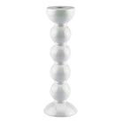 Bobbin candlestick in white lacquer, 24 cm