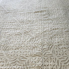 White cotton organza cutwork bedspread, single, full view