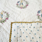 Peter Rabbit child's quilt, reverse side with blue polka dots on white, 102 x 152 cm
