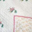 Mermaid block-print cotton quilt for children, suitable from age three, close detail of the print