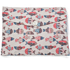 Kids' fish-print long pyjamas in coral with contrast trim