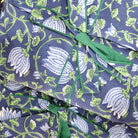 Lotus-print long cotton pyjamas in green