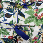 Monkey-print long cotton pyjama set with envelope bag