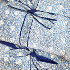 Lotus block-print long pyjamas in blue