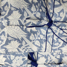 Pheasant-print long cotton pyjamas, block printed