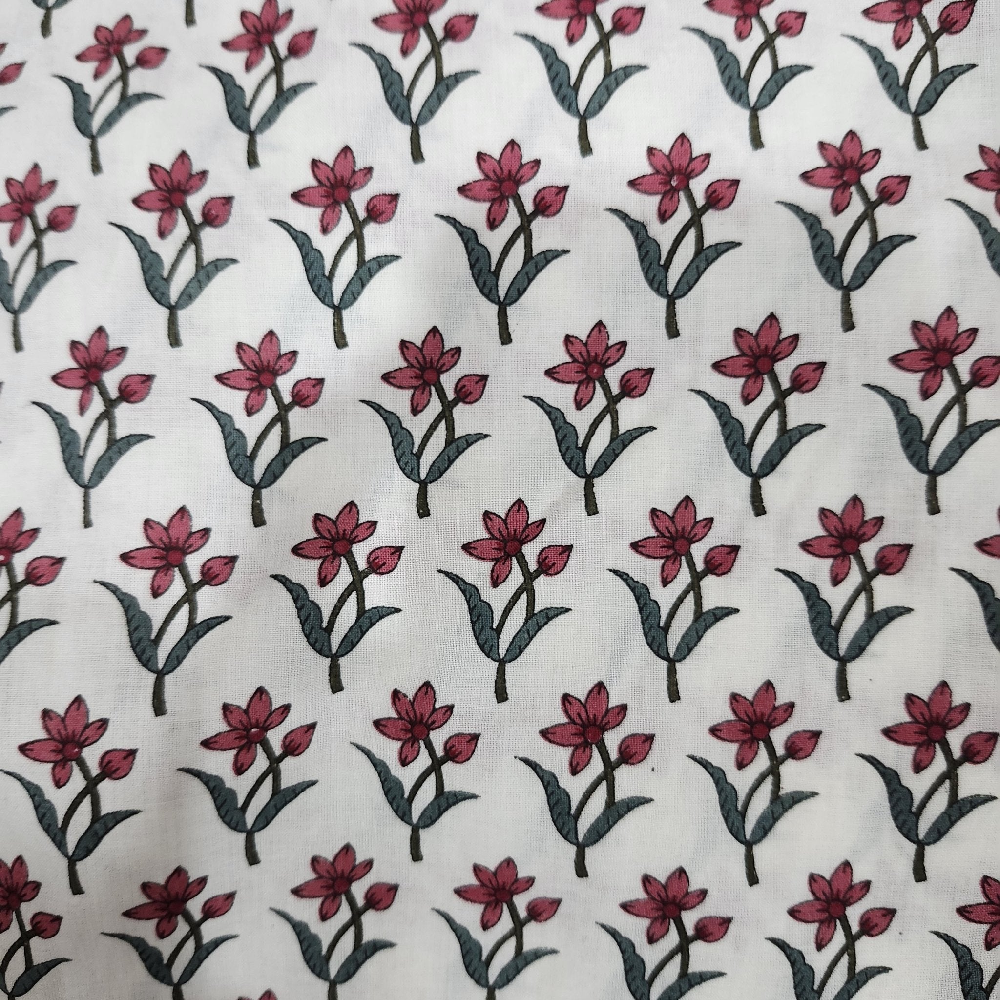 Rosalie red floral block-print short pyjamas