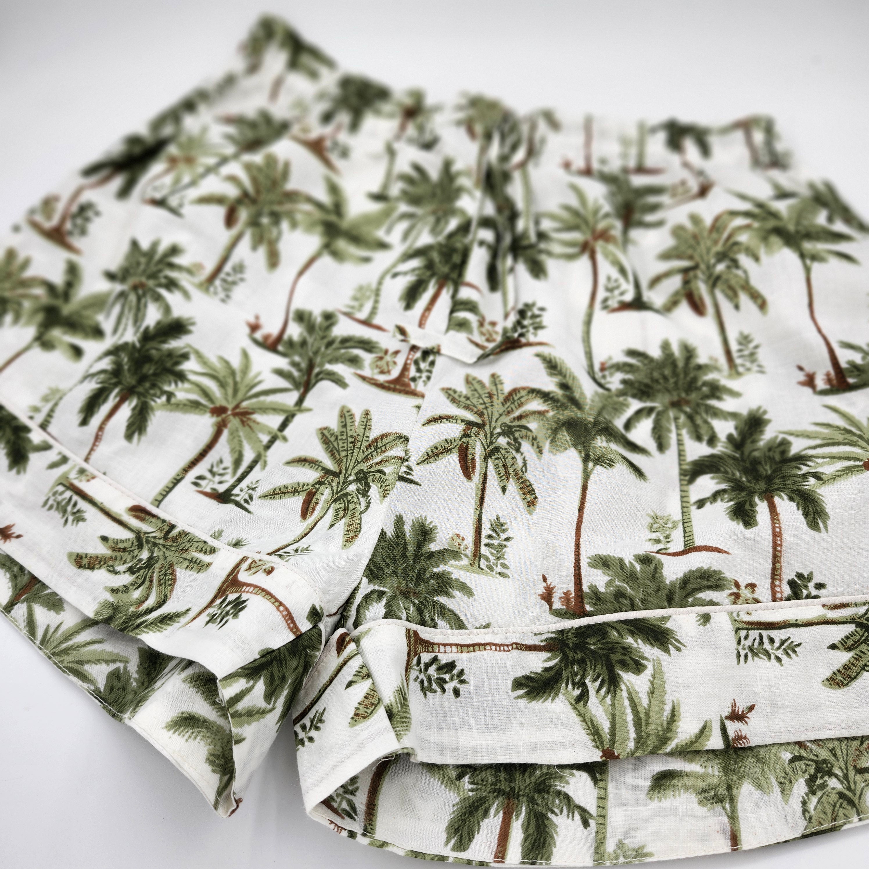 Little Palms block-print pyjama shorts