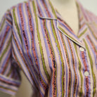 Striped block-print short pyjama top