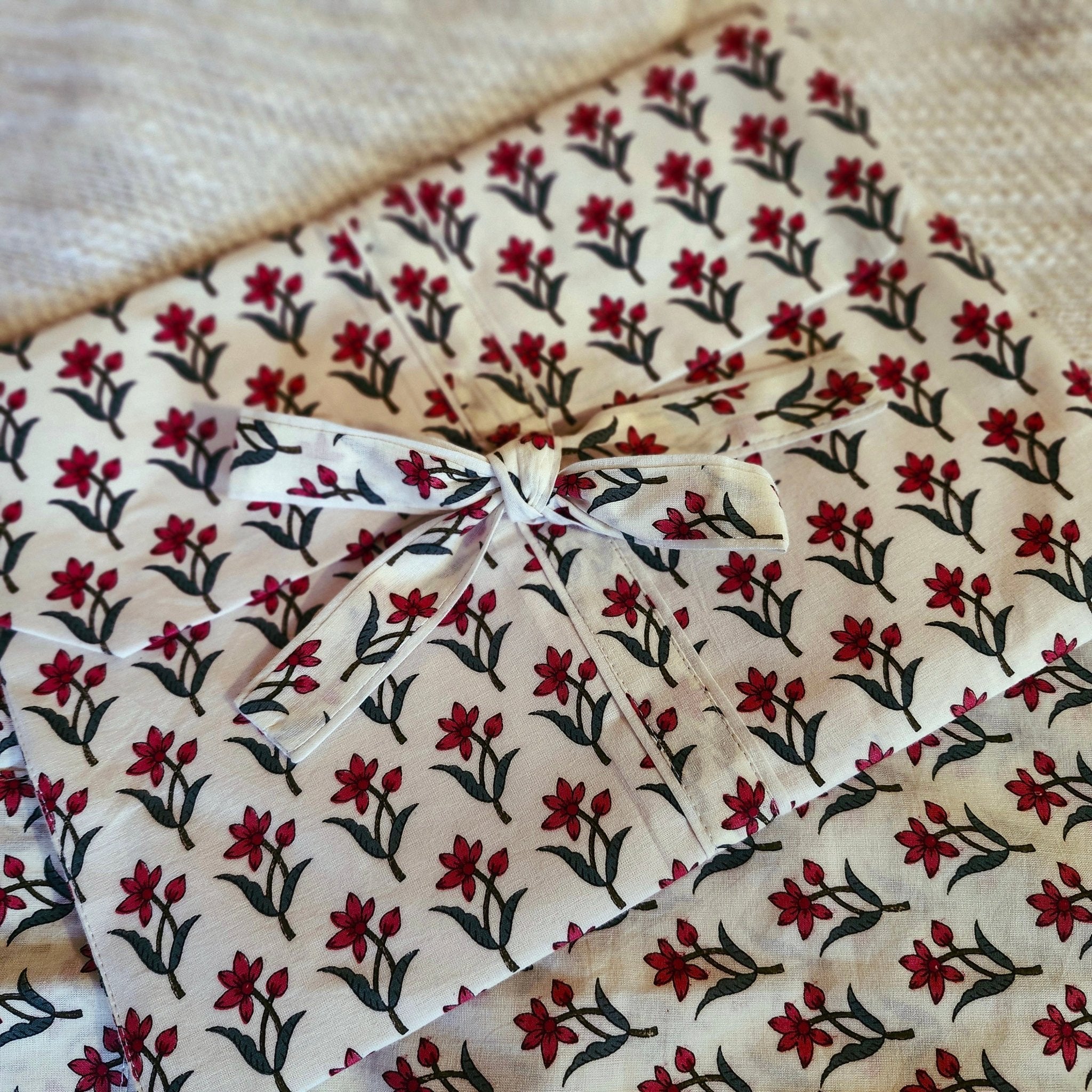 Rosalie pyjama set with a matching envelope bag