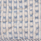 Blue and white stripe block-print single quilt, cotton