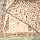 Pastel cypress block-print quilt, reversible