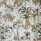 Reversible toddler quilt with block-print stripes on one side and a jungle animal print on the other, 110 x 150 cm