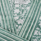 Green and white floral cotton robe, block print, styled