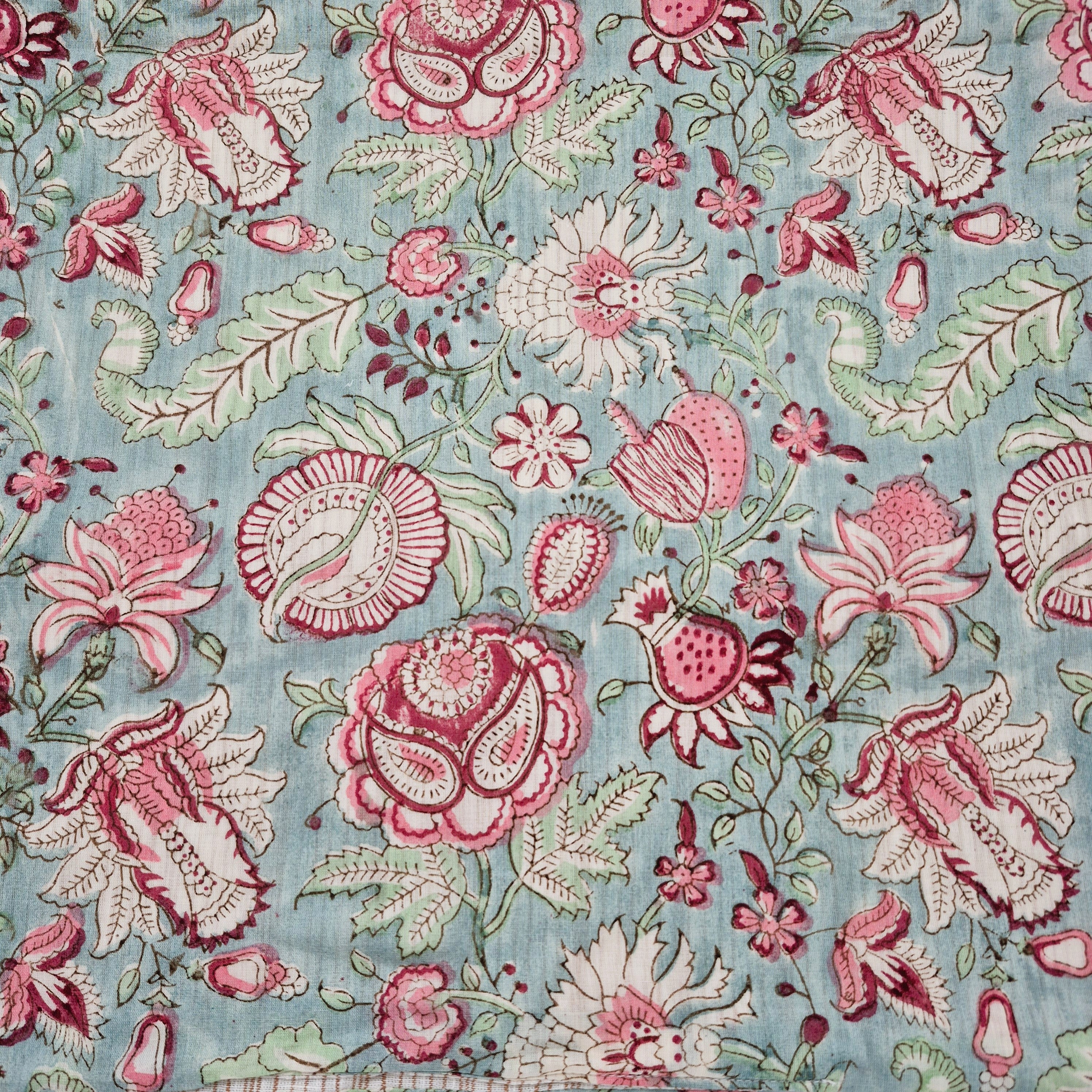 Hibiscus block print runner