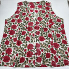 Jasmine sleeveless block-print cotton shirt with a V-neck