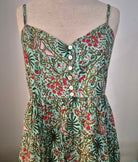 Block-print cotton sundress in a rainforest print