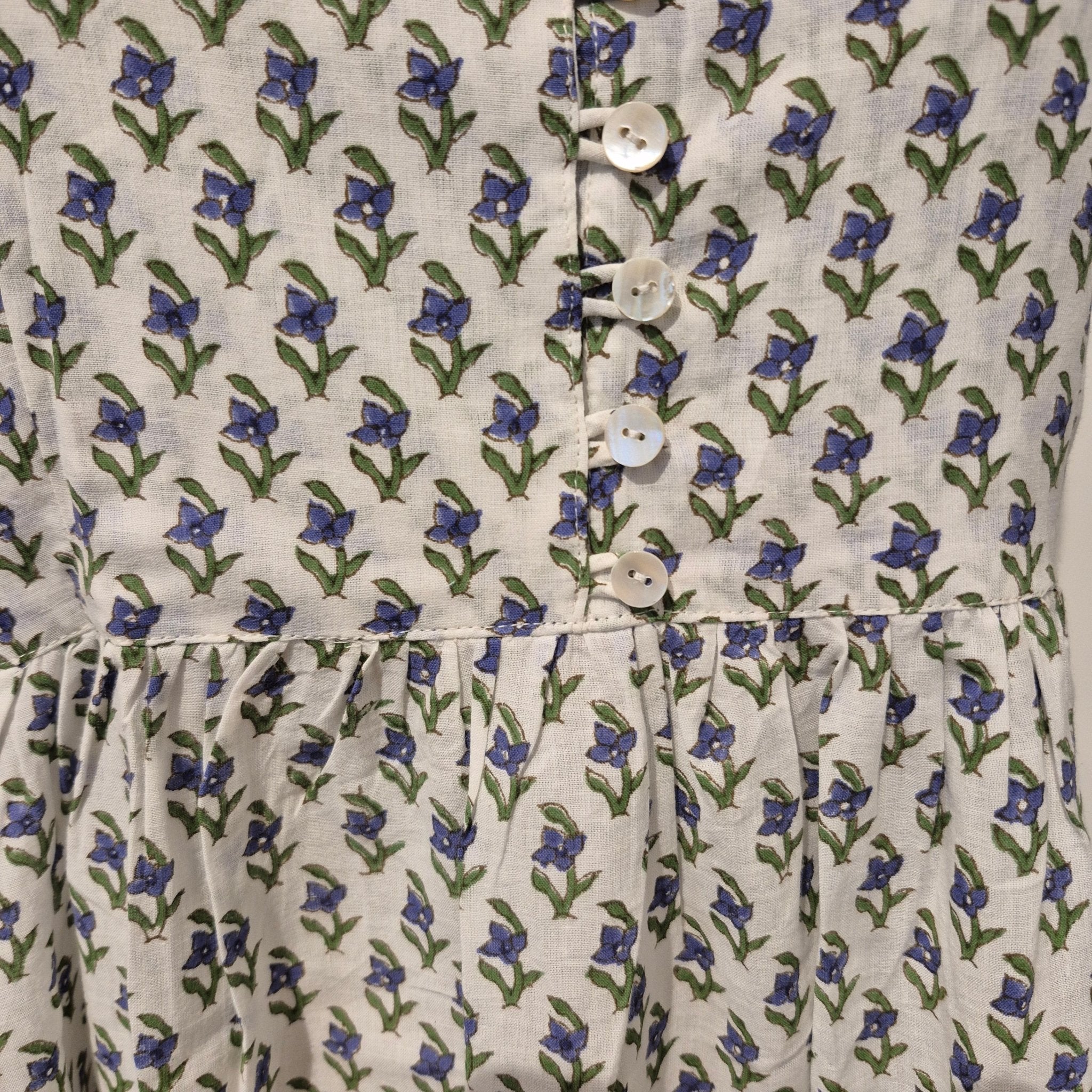 Block-print cotton sundress, Violet design