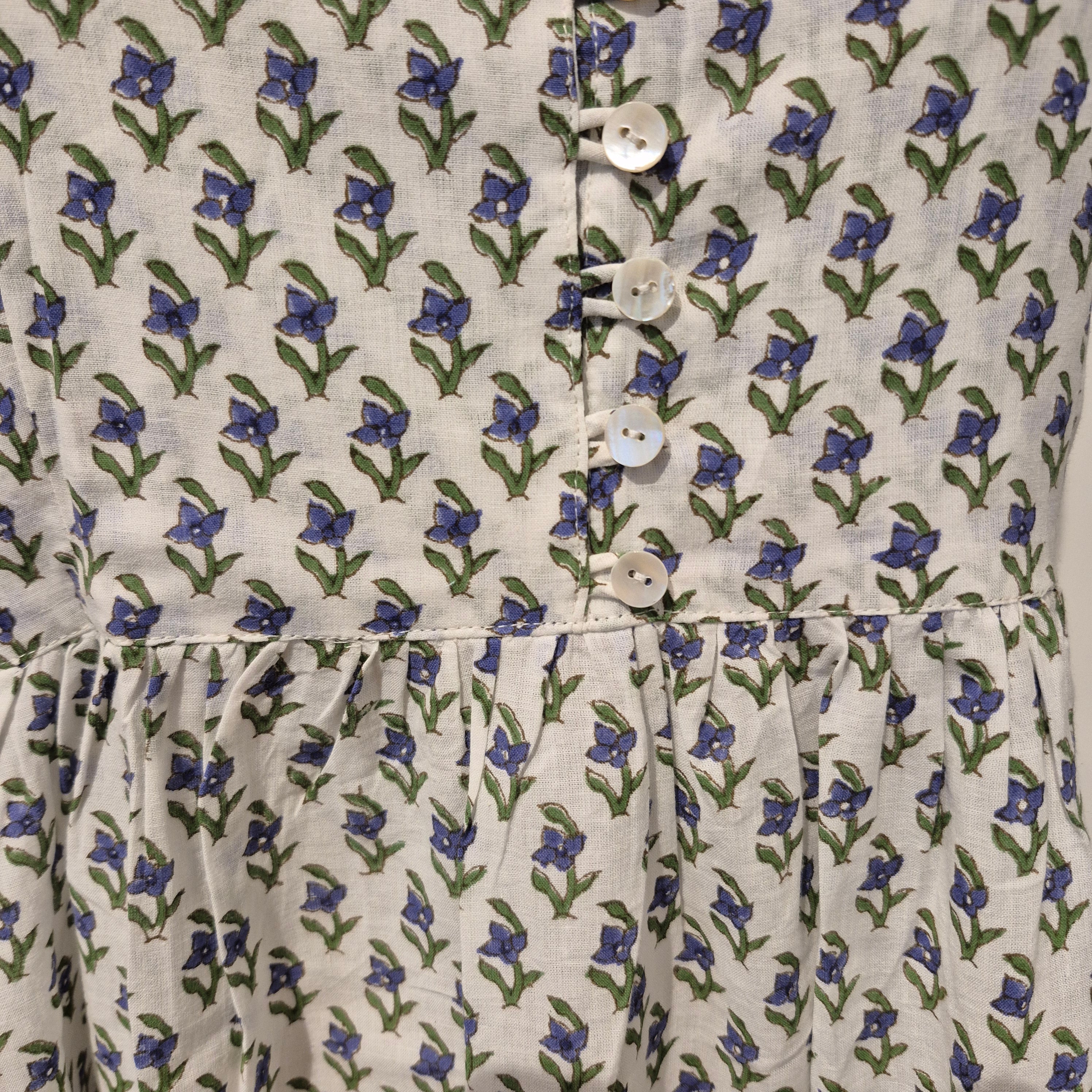 Block-print cotton sundress, Violet design