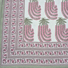 Handmade cotton block print tablecloth from the assorted range in a cherry print, 150 x 225 cm, for everyday or festive meals