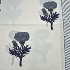 Block print tablecloth, blue poppy, 150x225cm