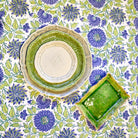 Sunflower-pattern block-print cotton coverlet, 225 x 270 cm