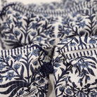 Blue floral block-print cotton wash bag