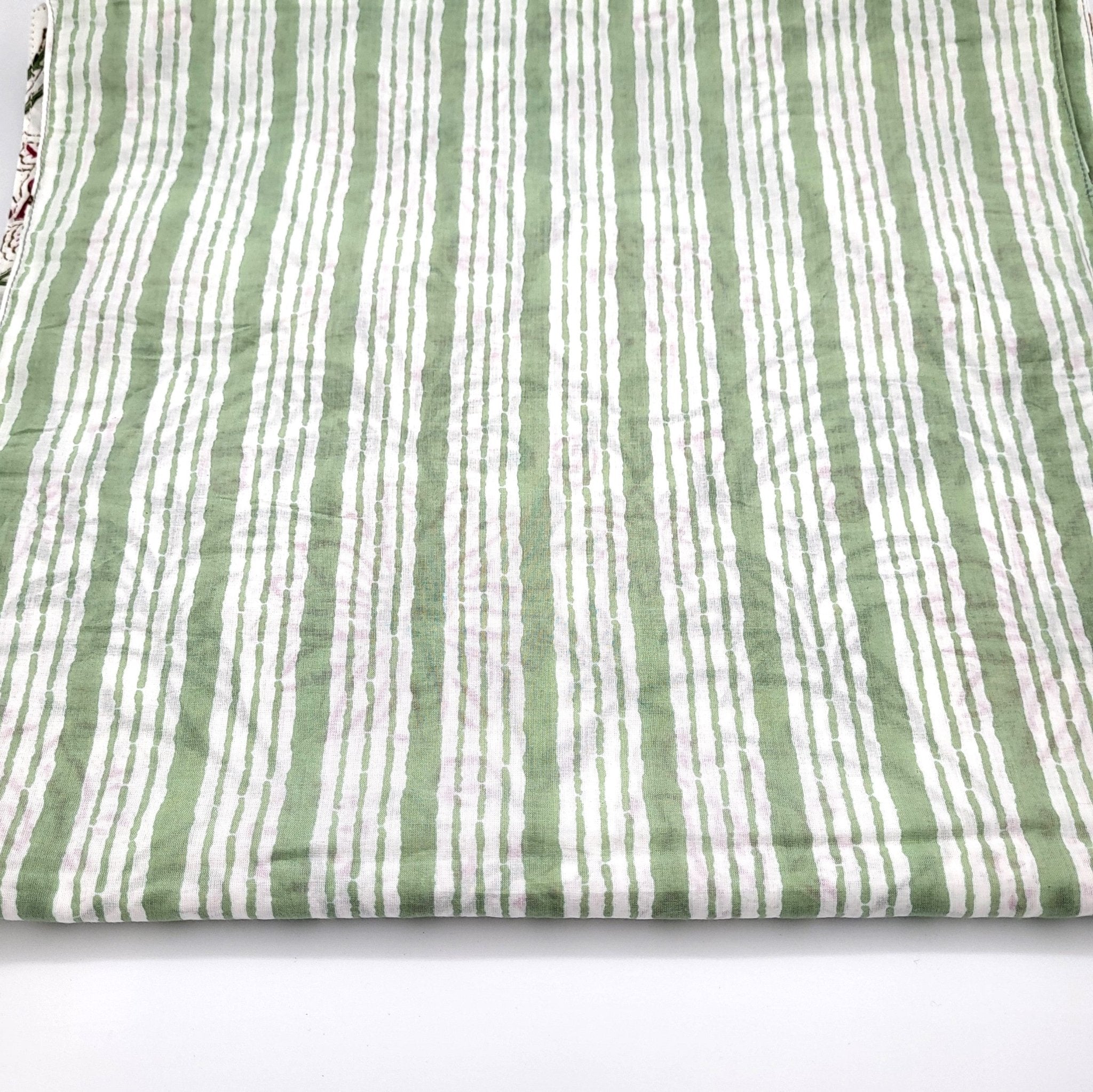 White Blossom block-print runner, blossom side