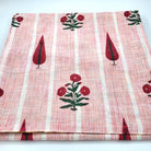 Summertime Yellow runner reverse with a pink poppy print