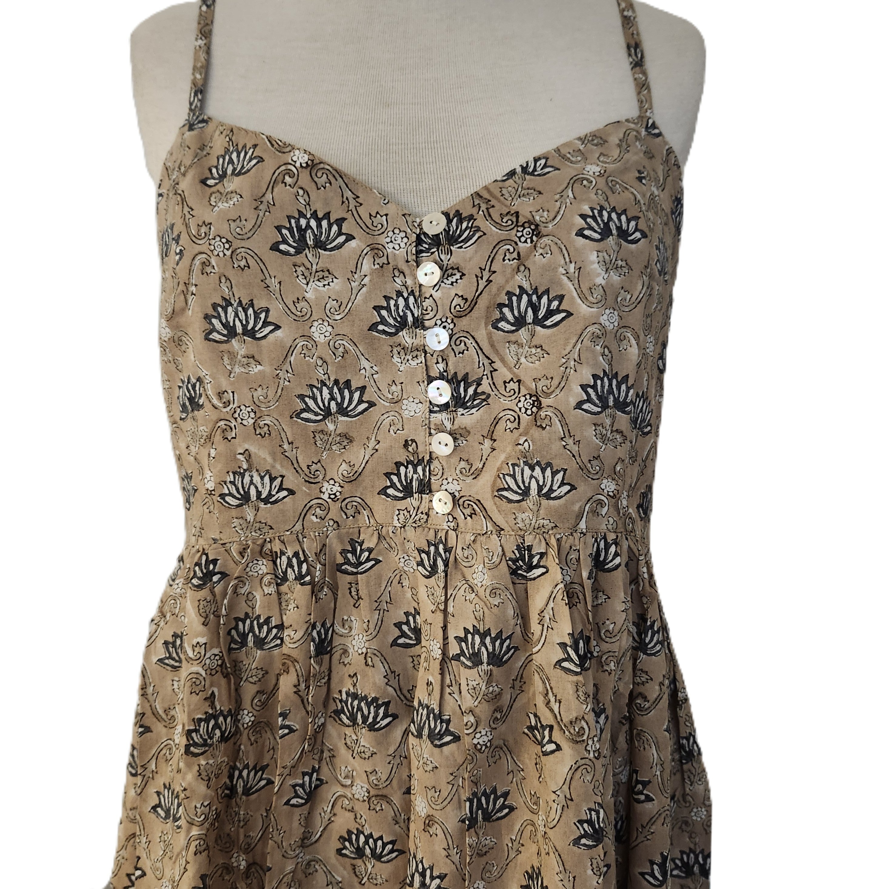 Block-print cotton sundress, Hannah design