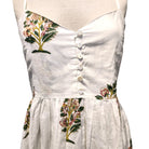 Block-print cotton sundress in a marigold print