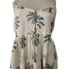 Block-print cotton sundress in a palm print