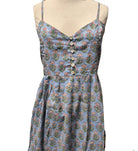 Block-print cotton sundress, Renee design, calf-length with adjustable straps