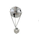 White and silver balloon parcel hanging decoration, 6 x 15.5 cm