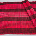 Fuchsia pink woven bamboo placemat, 38 x 30 cm