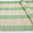 Lime green woven bamboo placemat, 38 x 30 cm