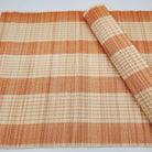 Orange woven bamboo placemat, 38 x 30 cm, ideal for a Halloween table