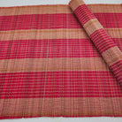 Red woven bamboo placemat, 38 x 30 cm