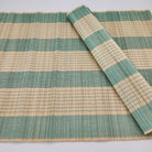 Turquoise woven bamboo placemat, 38 x 30 cm