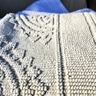 Woven cotton bath mat in oat jacquard, looped weave, 100% stonewashed cotton