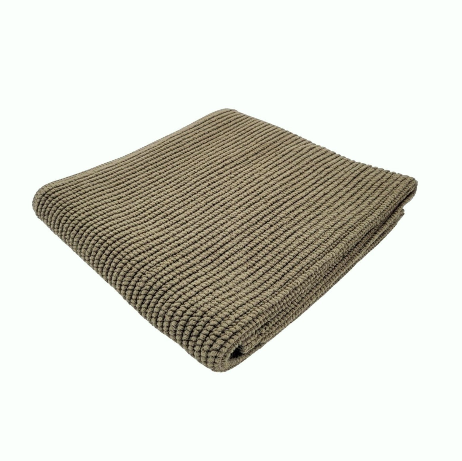Ribbed bath mat in ivy green, 100% cotton, 55 x 85 cm, high absorbency